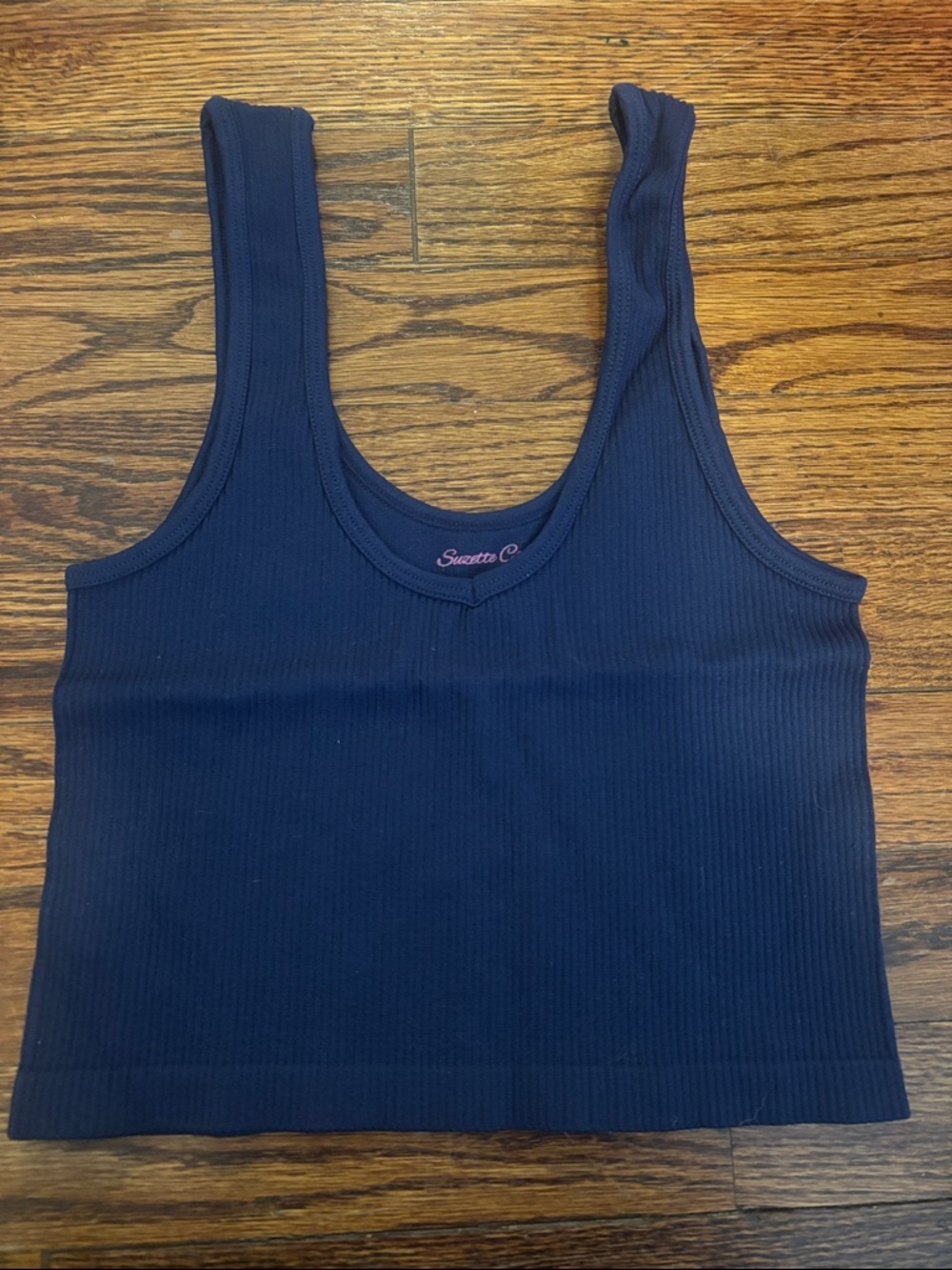 Suzette Collection Women’s Navy Ribbed Tank Top Size Small